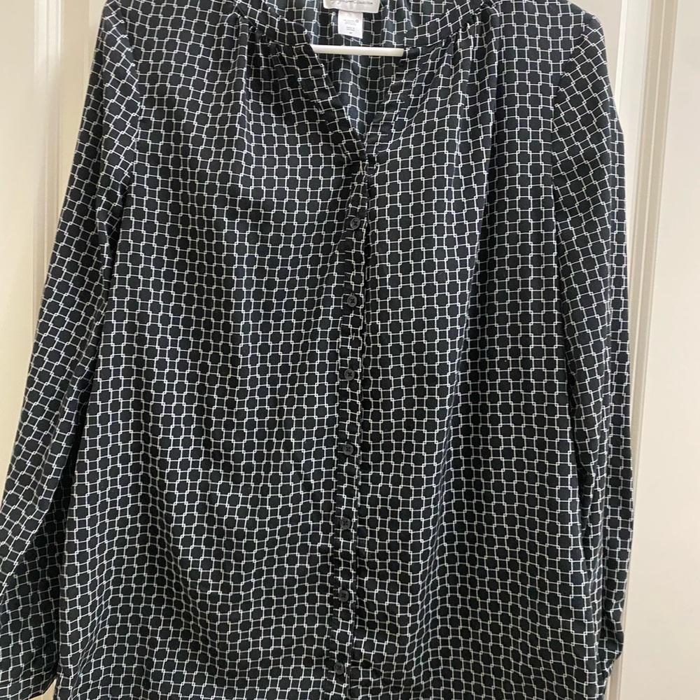 Black and White Geometric Women's Top